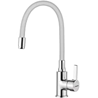 GRIFEMA G4002-3 - Grifo monomando cocina Latón- Silicona- Metal- 3-8 de pulgada- Blanco-Cromo [Exclusivo en Amazon]